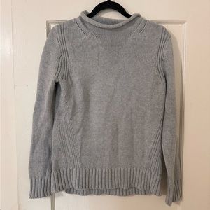 Grey knit roll neck sweater